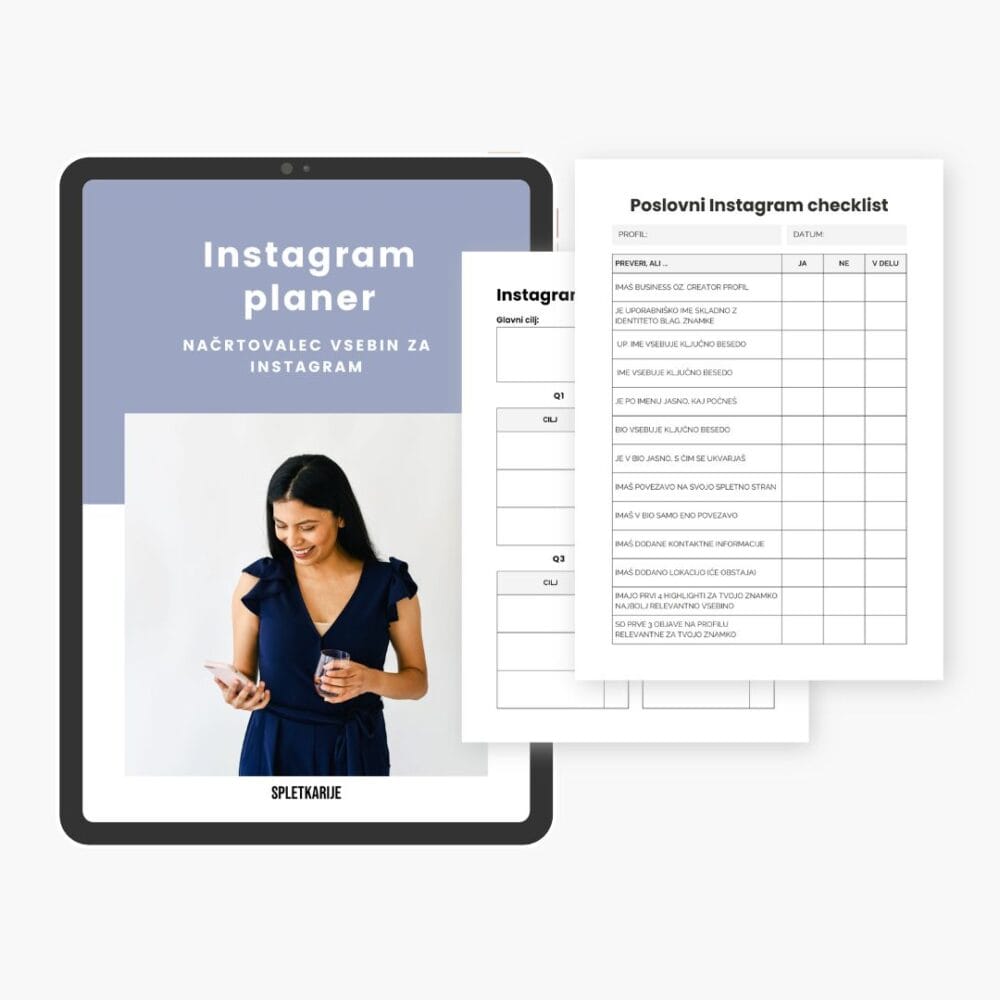 Instagram planer in poslovni checklist